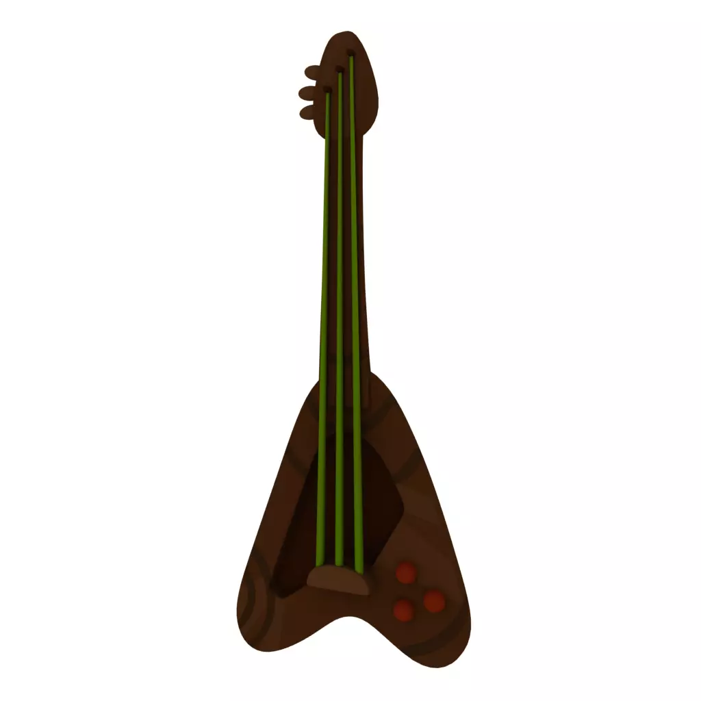 Cartoon guitar 3D model