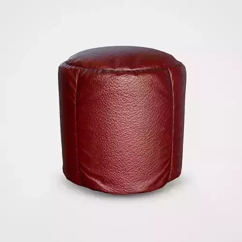 Pouf leater stool - PBR Low-poly 3D model