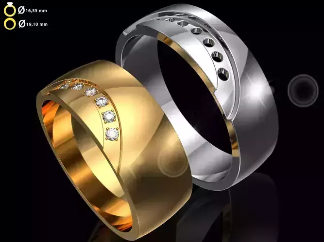 3D Wedding Ring Model Alyans 005  Ready to 3D Print 3D Ring