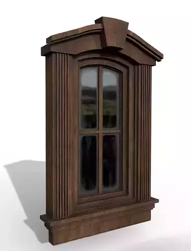 Wood windows 3d model Low-poly 3D model