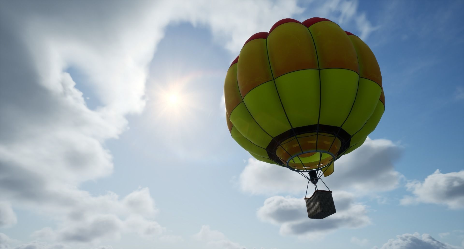 Air Balloon  Low-poly 3D model_8