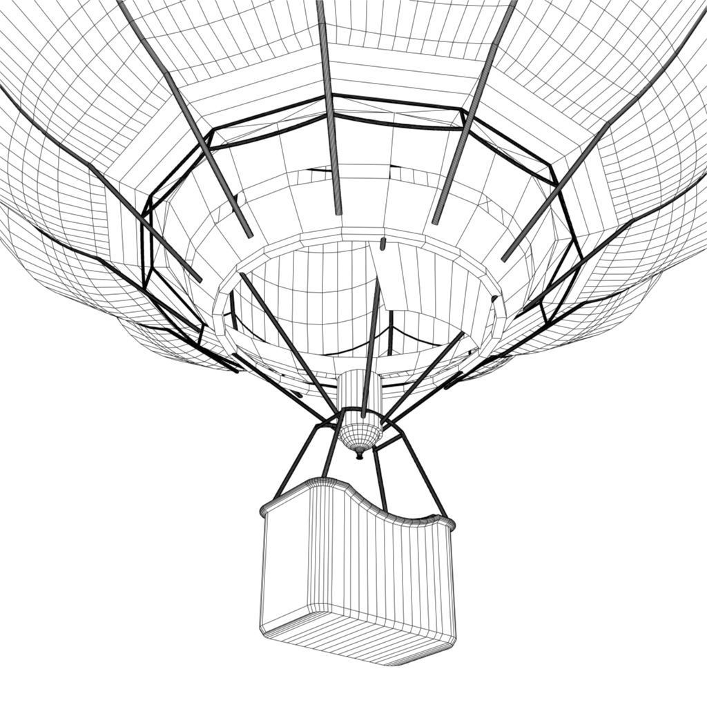 Air Balloon  Low-poly 3D model_16