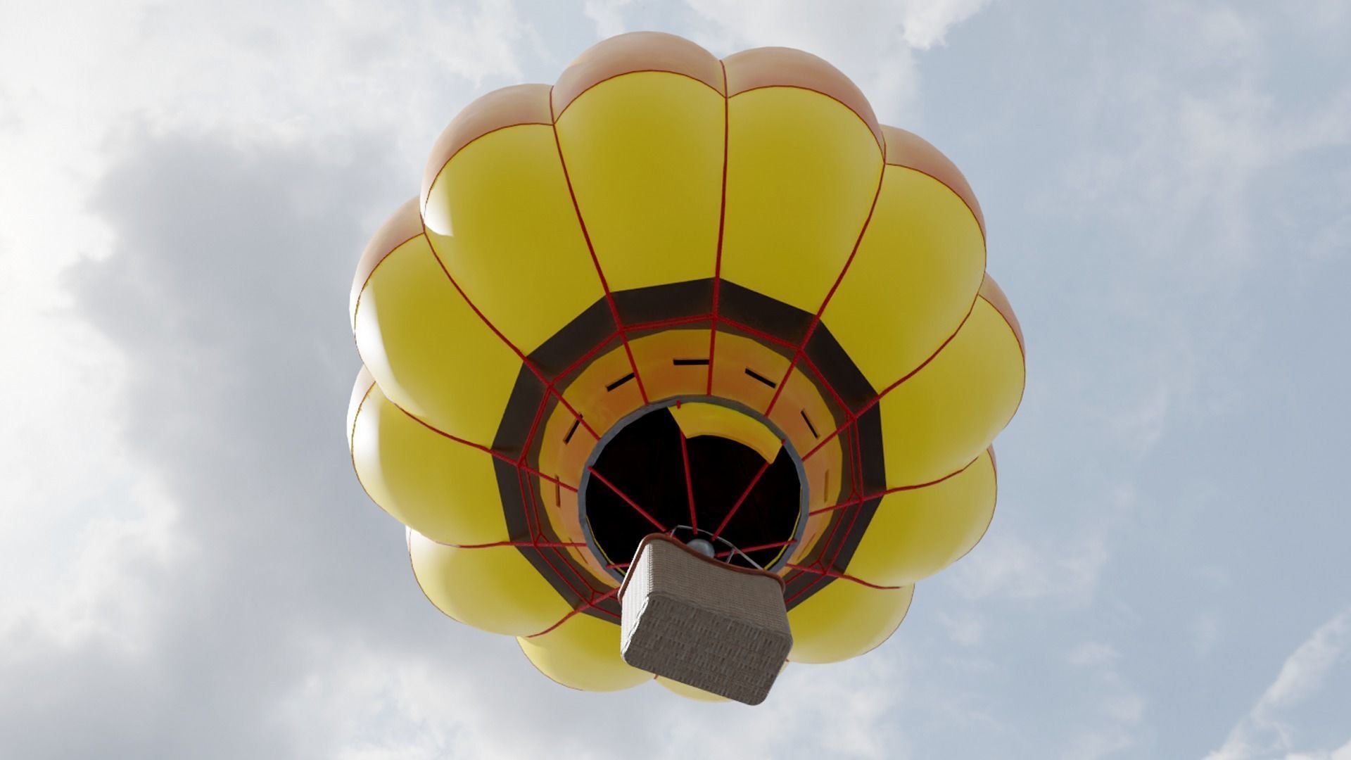 Air Balloon  Low-poly 3D model_4