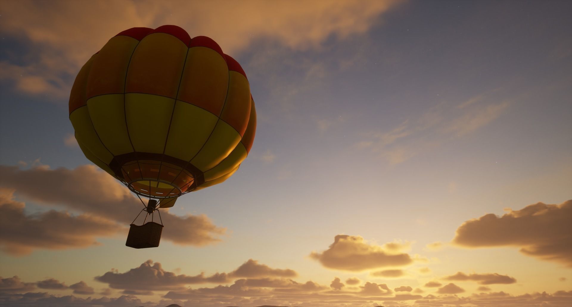 Air Balloon  Low-poly 3D model_7