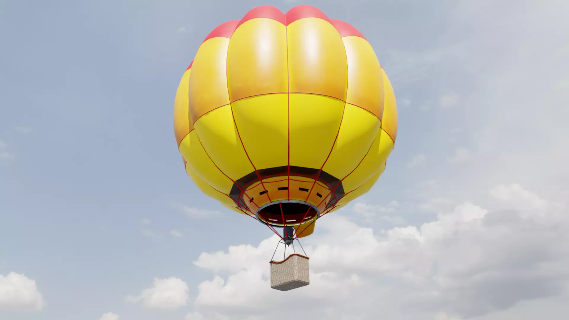 Air Balloon  Low-poly 3D model_0