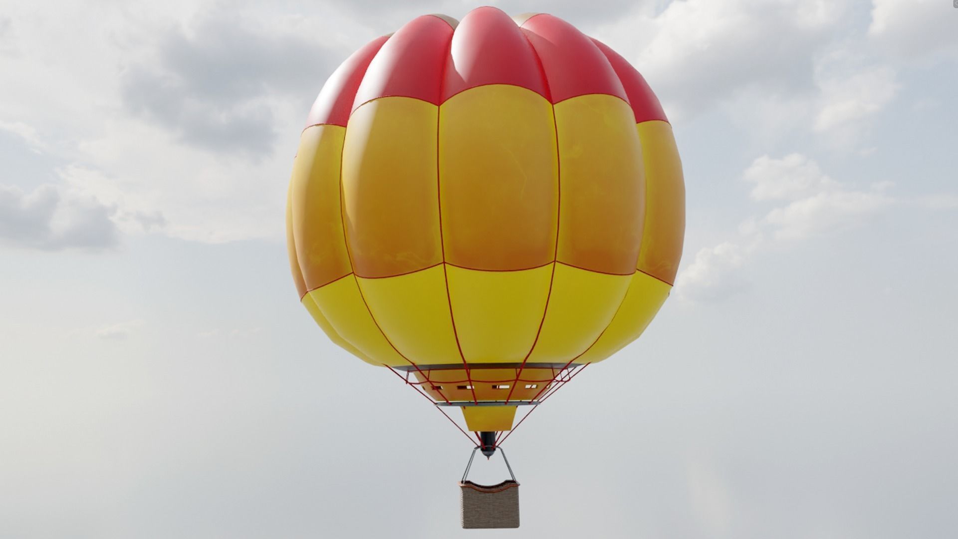 Air Balloon  Low-poly 3D model_2