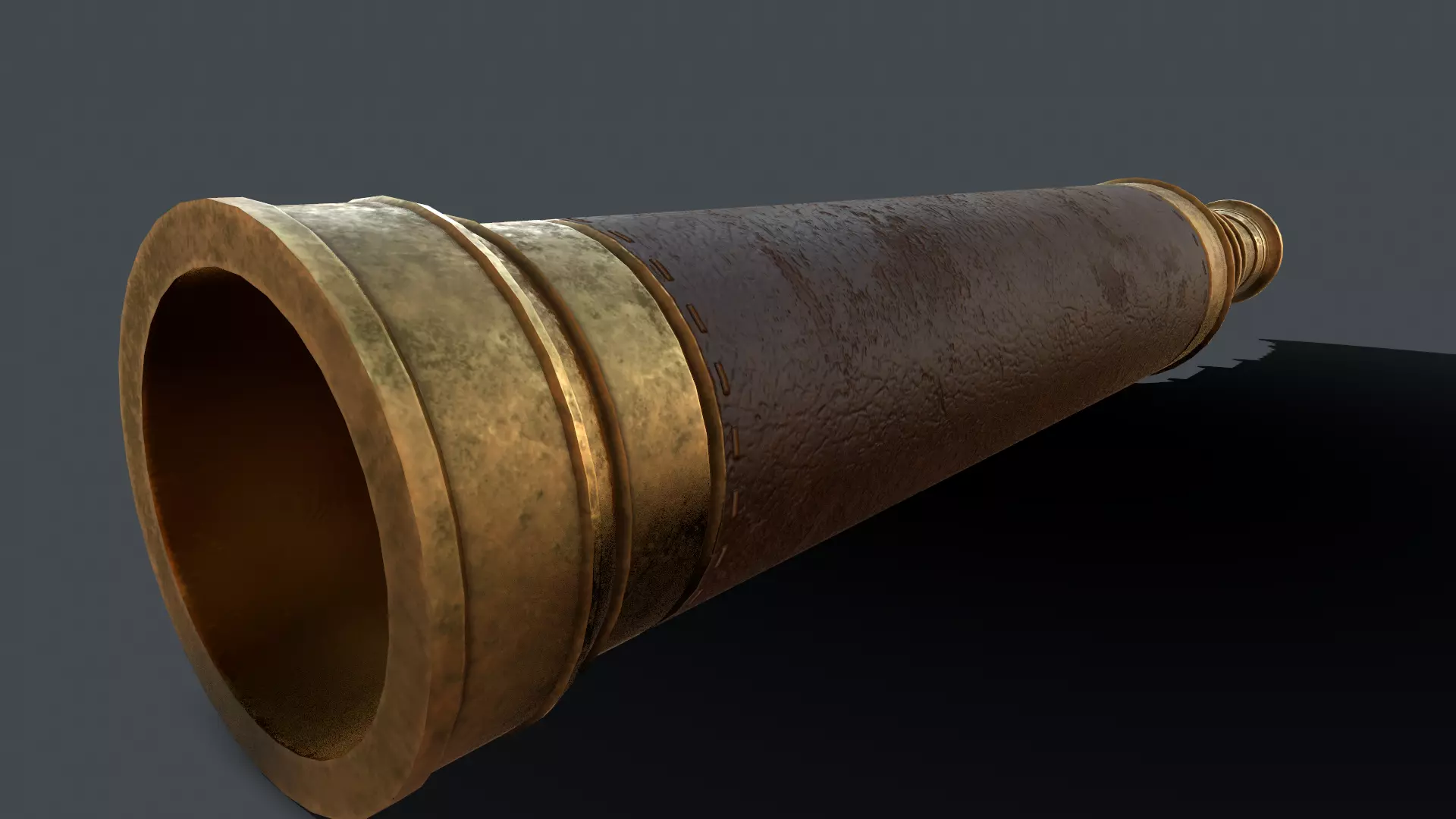 Pirate Spyglass Low-poly 3D model_0