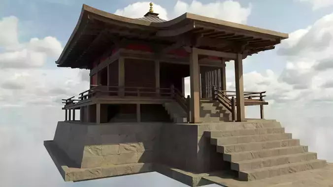 oriental house  Low-poly 3D model