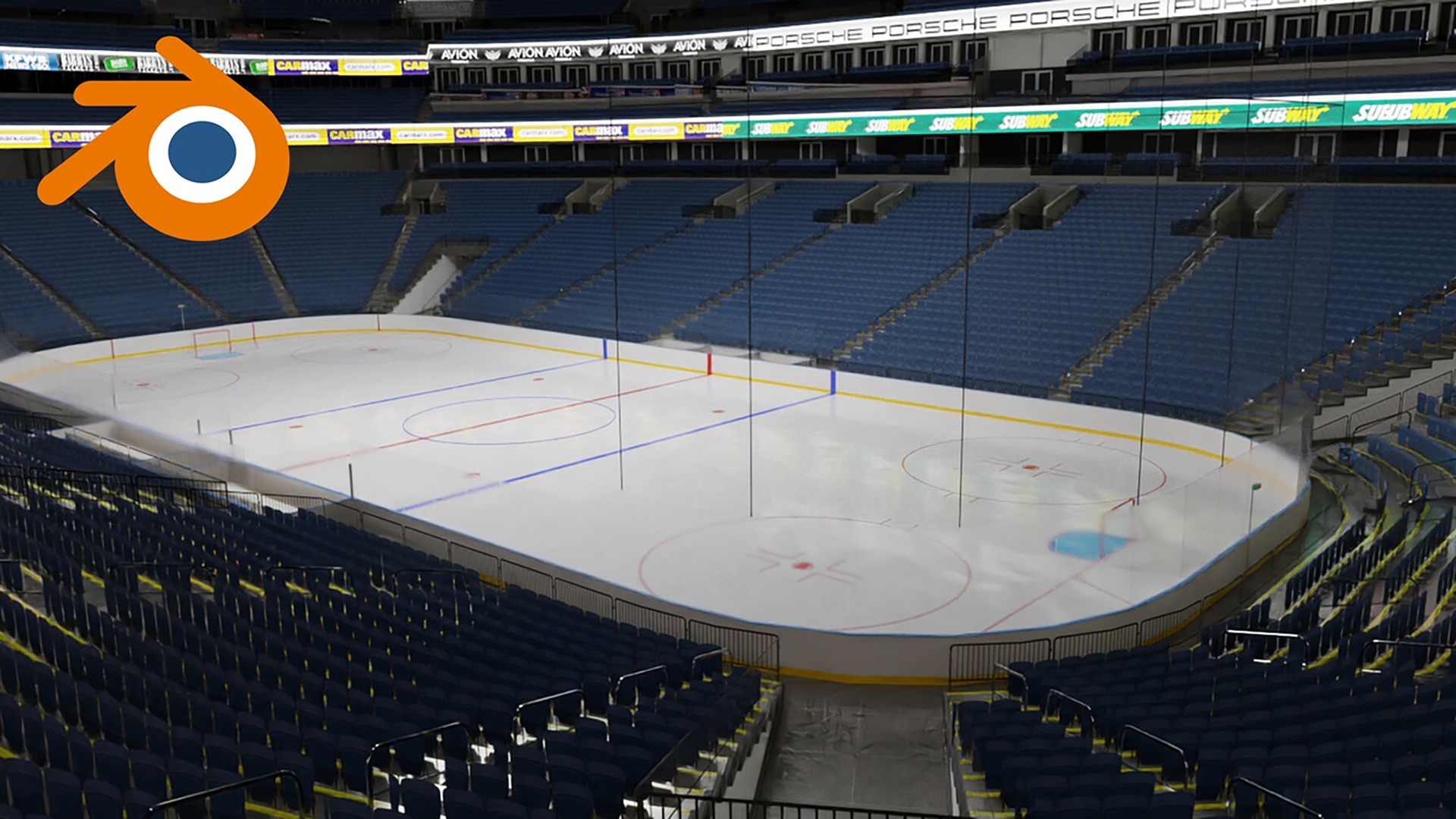Ice Hockey Arena Low-poly 3D model_1