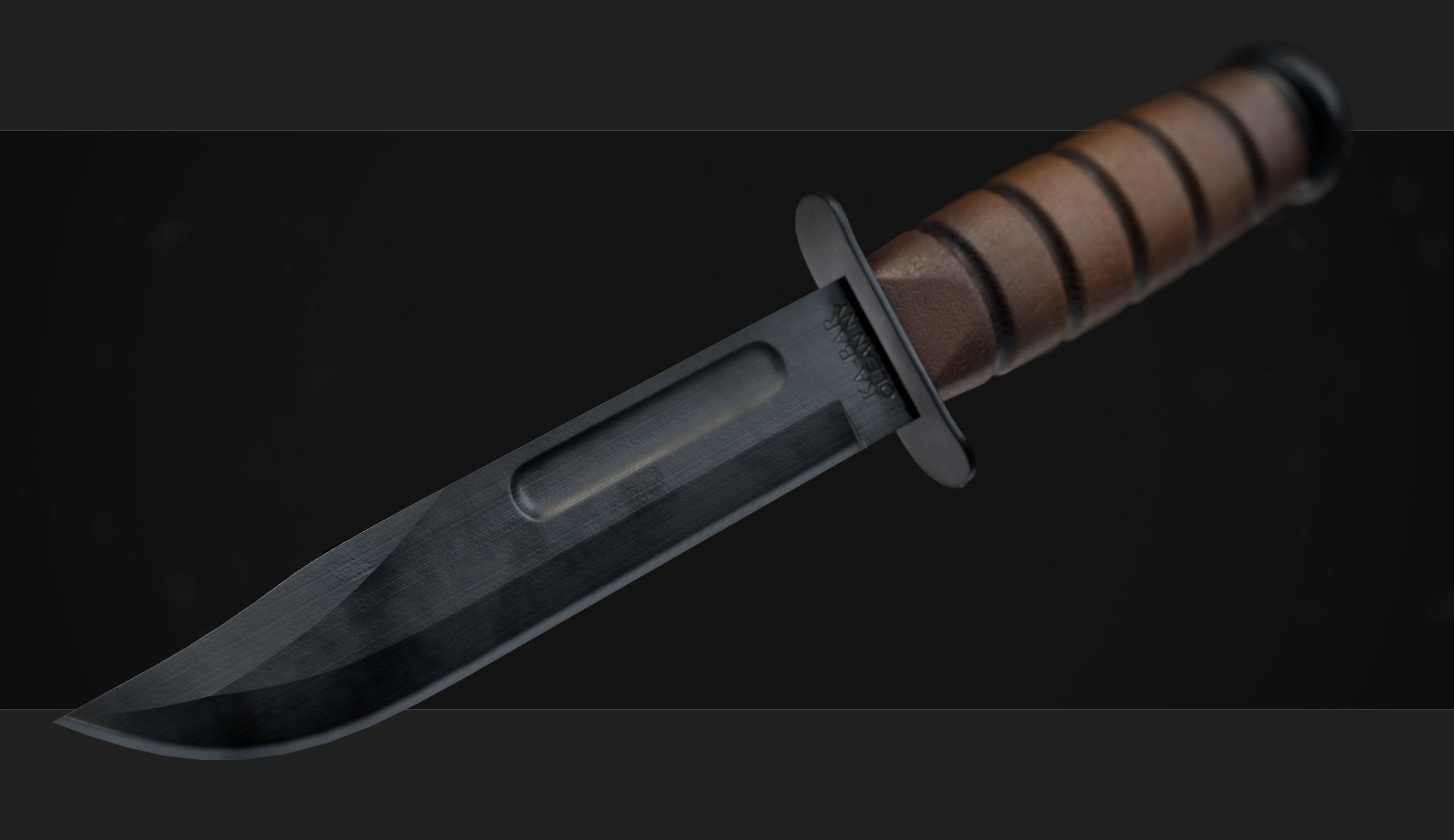 Combat Military Knife KA-BAR  Low-poly 3D model_5