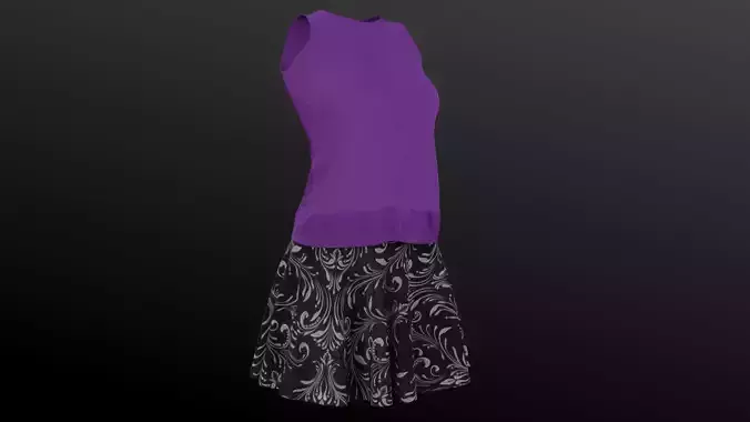 Casual Frilled Outfit for Genesis 8 Female