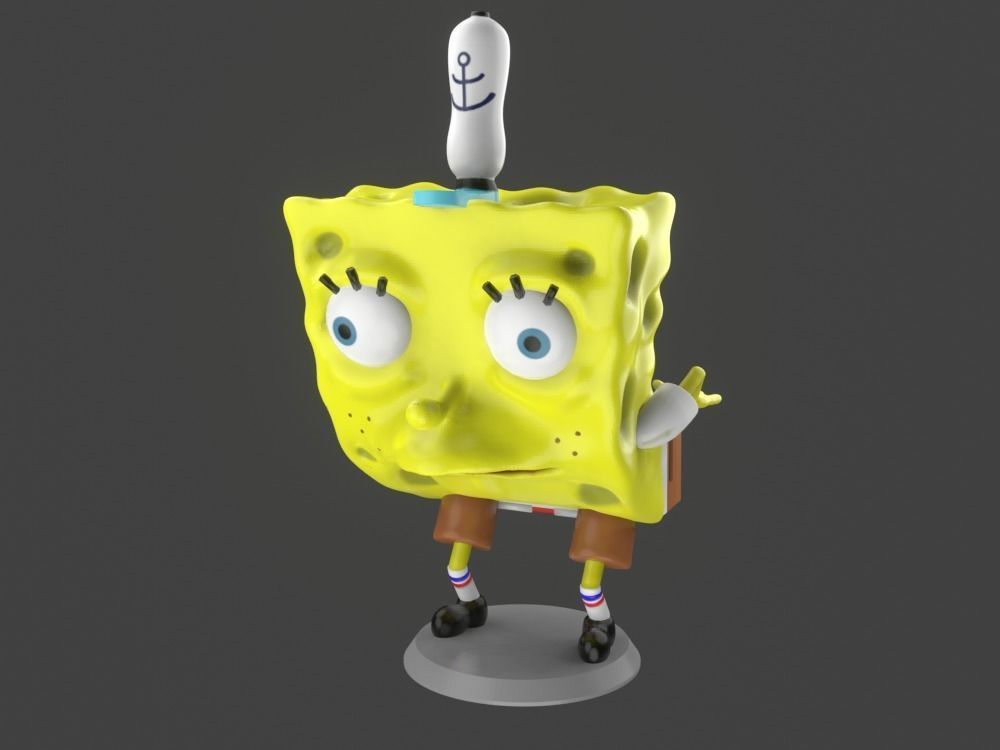 Spongebob funny meme sculpture 3D print 3D print model_5