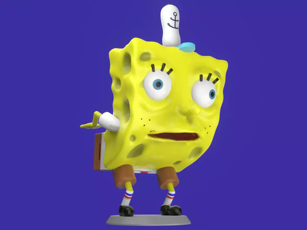 Spongebob funny meme sculpture 3D print 3D print model_0