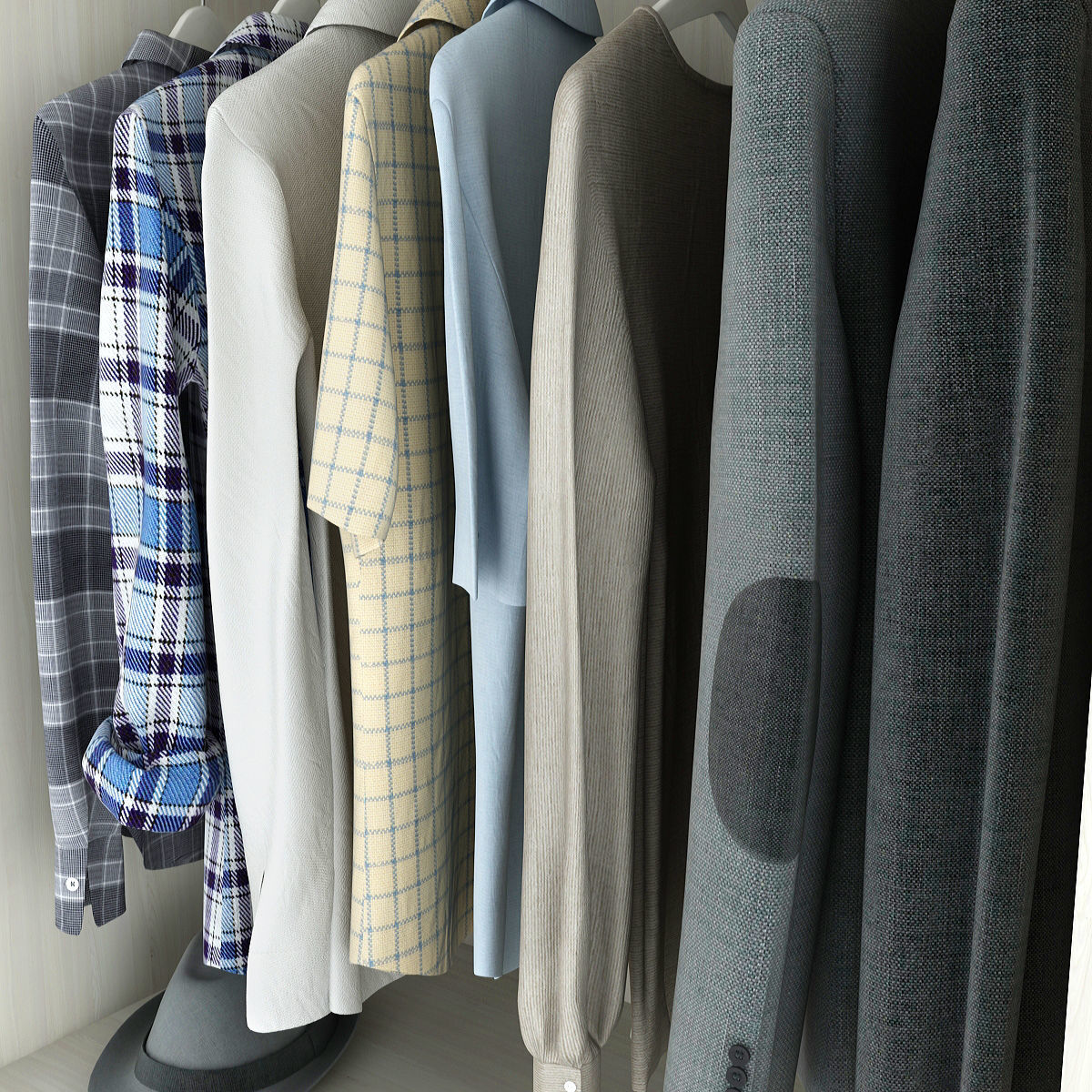 Wardrobe with clothes and drawers 3D model_11