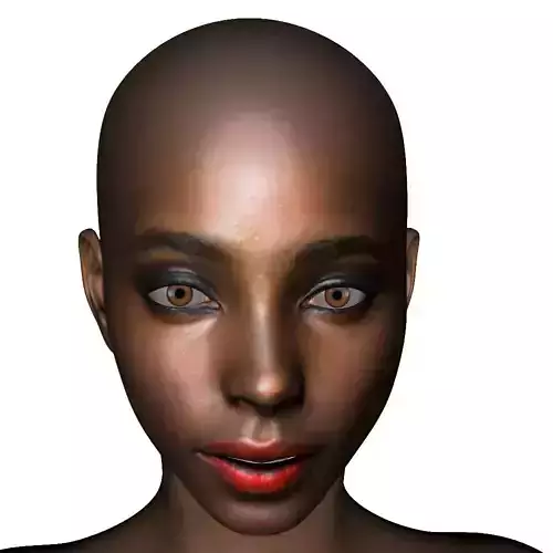 WENDY-28 african woman with bald head 3D model