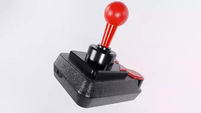 Joystick retro game controller with buttons Low-poly 3D model