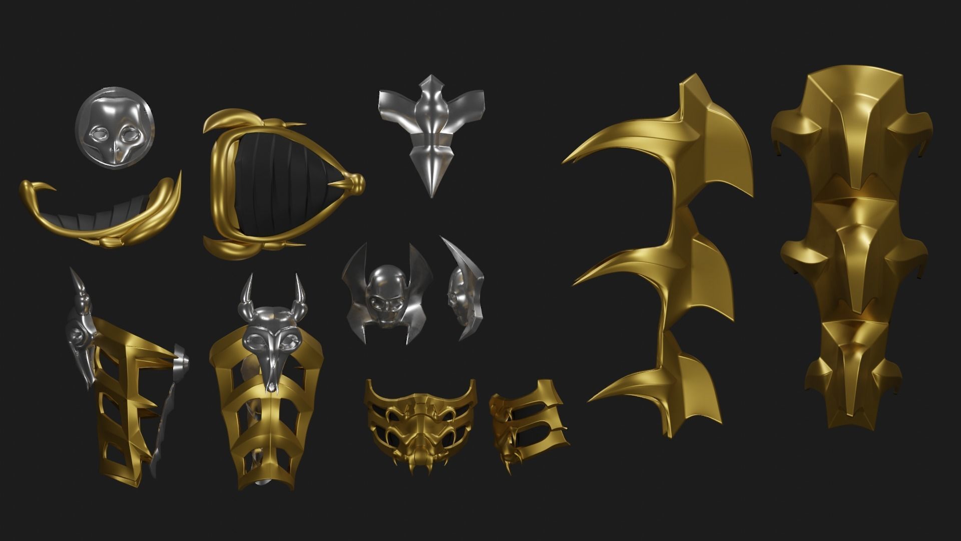 Scorpion mask and armor MK9 3D print model_4