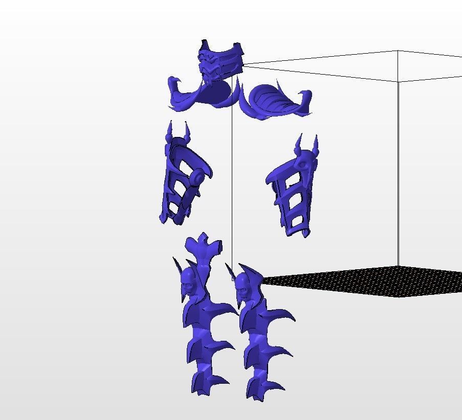 Scorpion mask and armor MK9 3D print model_12