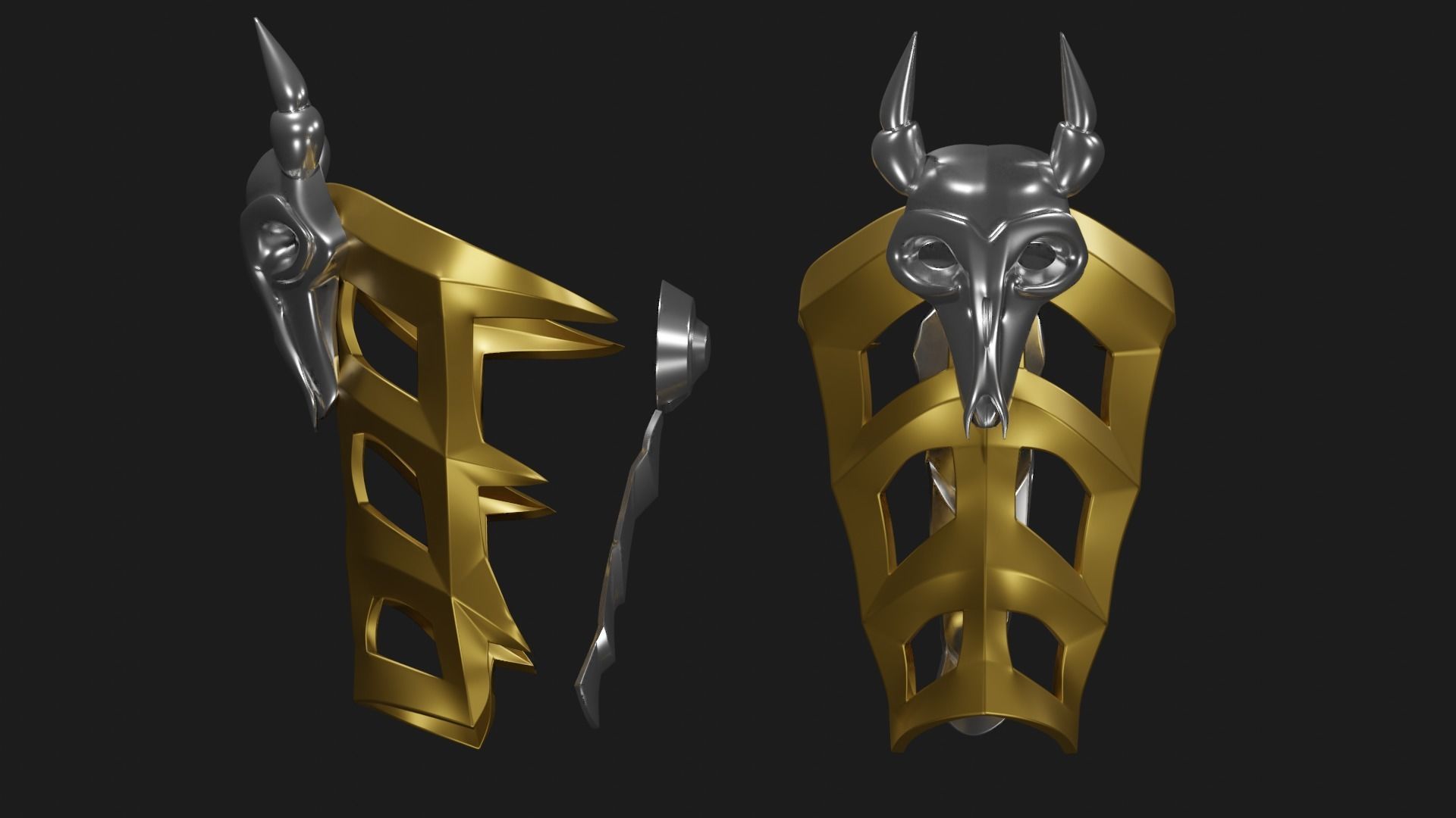 Scorpion mask and armor MK9 3D print model_9