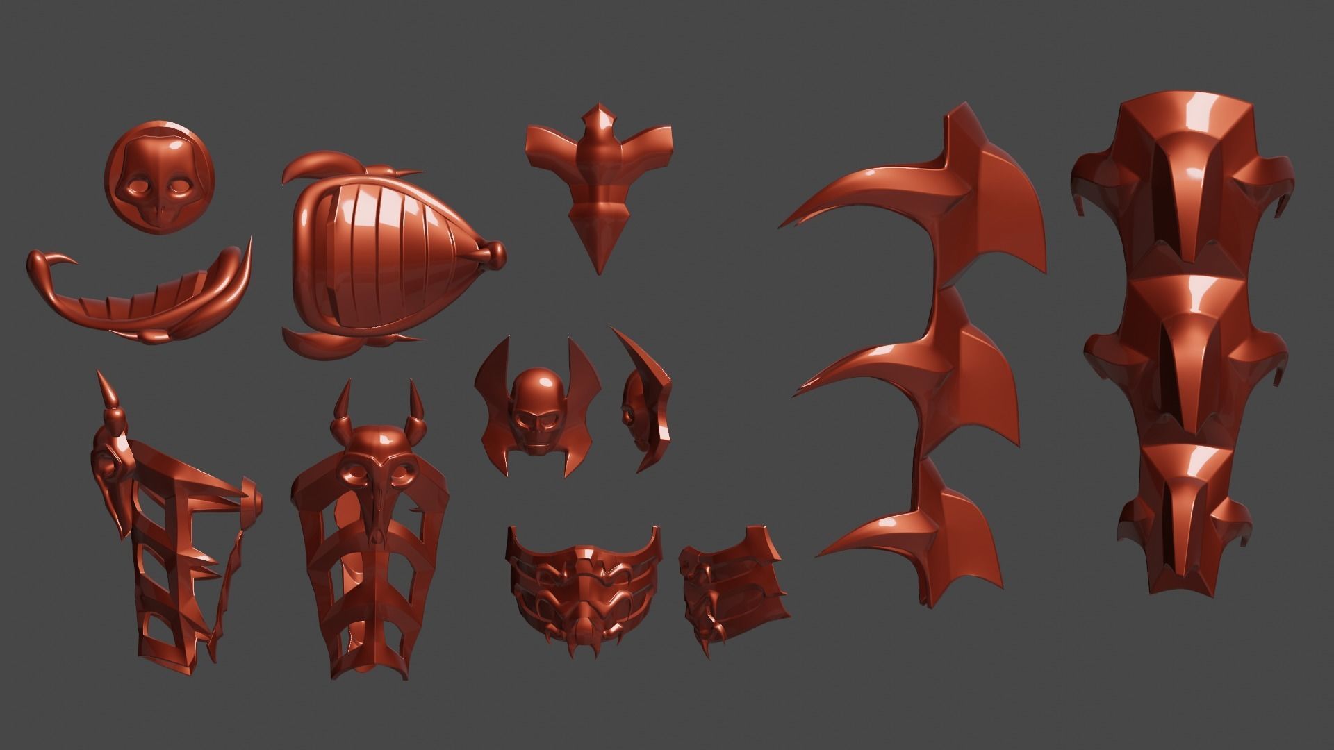 Scorpion mask and armor MK9 3D print model_8