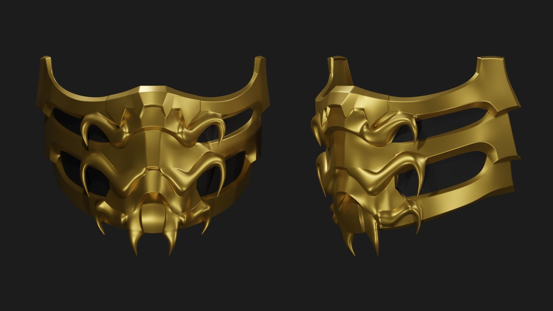 Scorpion mask and armor MK9 3D print model_2
