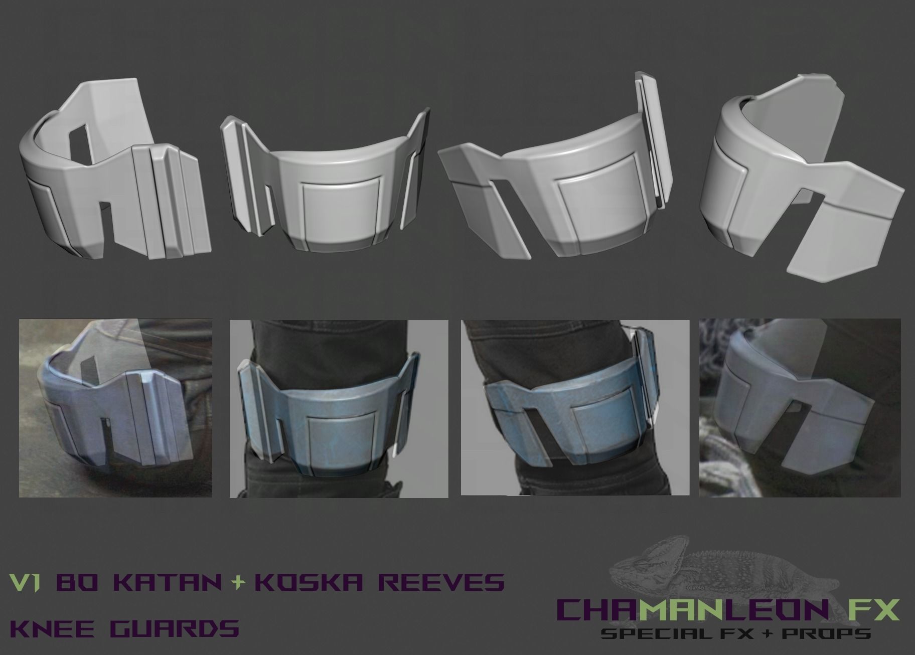 Bo Katan and Koska Reeves Cosplay Knee Guards The Mandalorian 3D print model_2