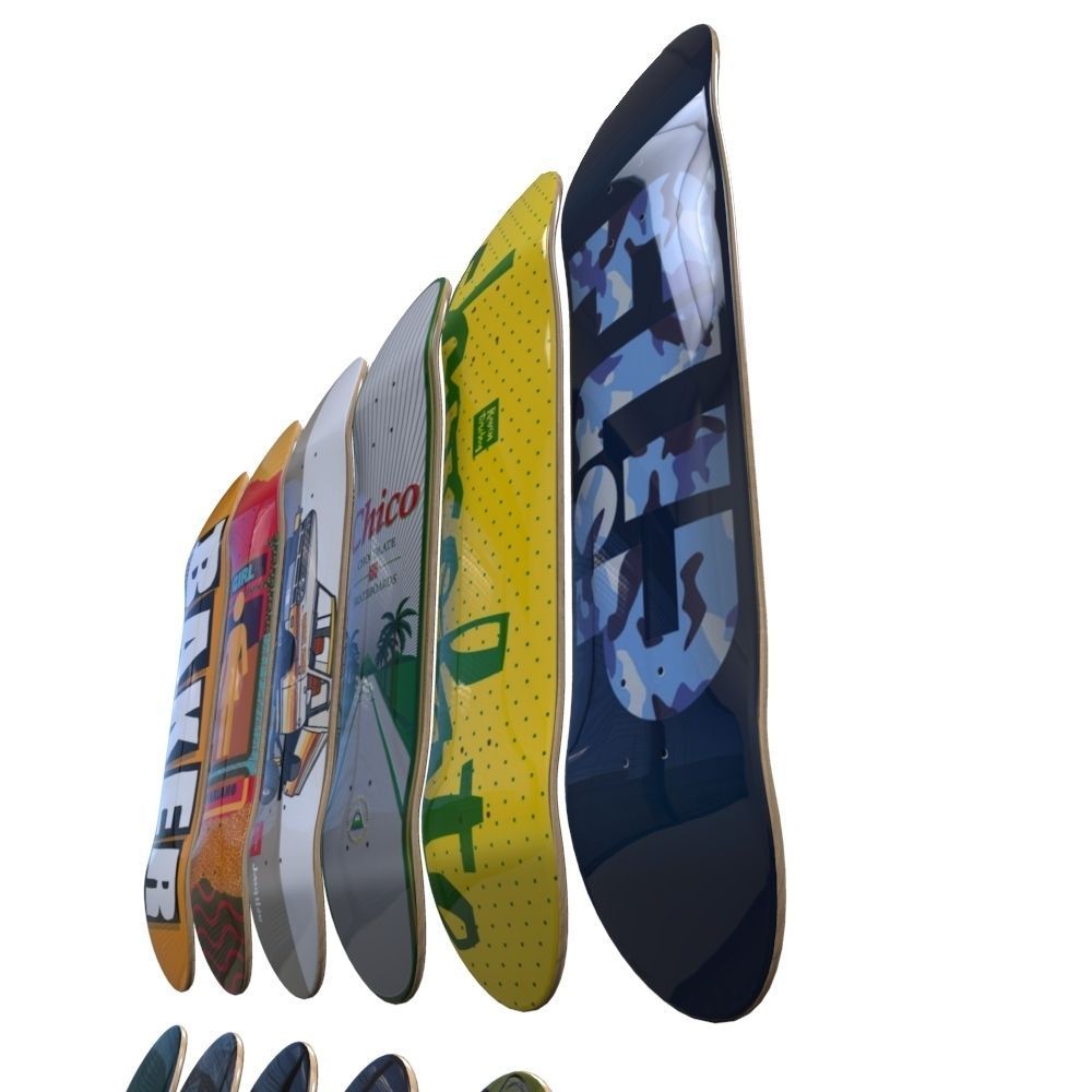 Skate Decks Low-poly 3D model_7