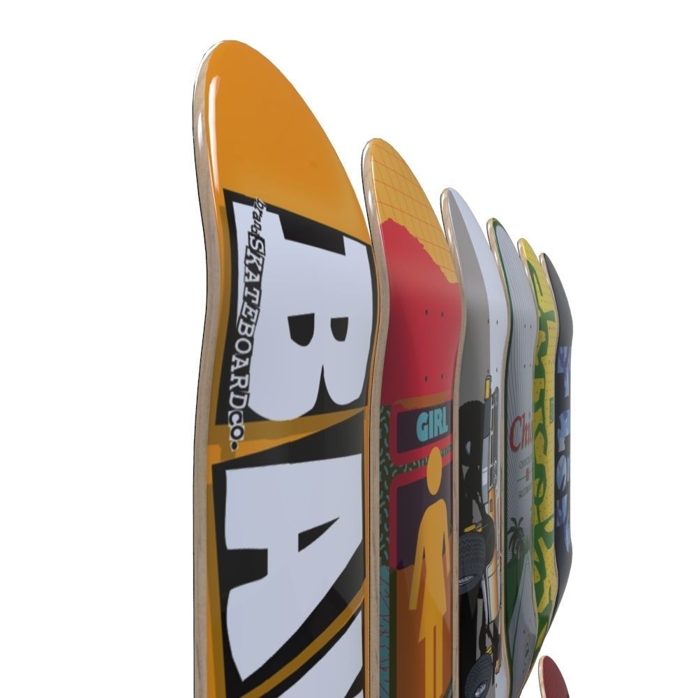Skate Decks Low-poly 3D model_6