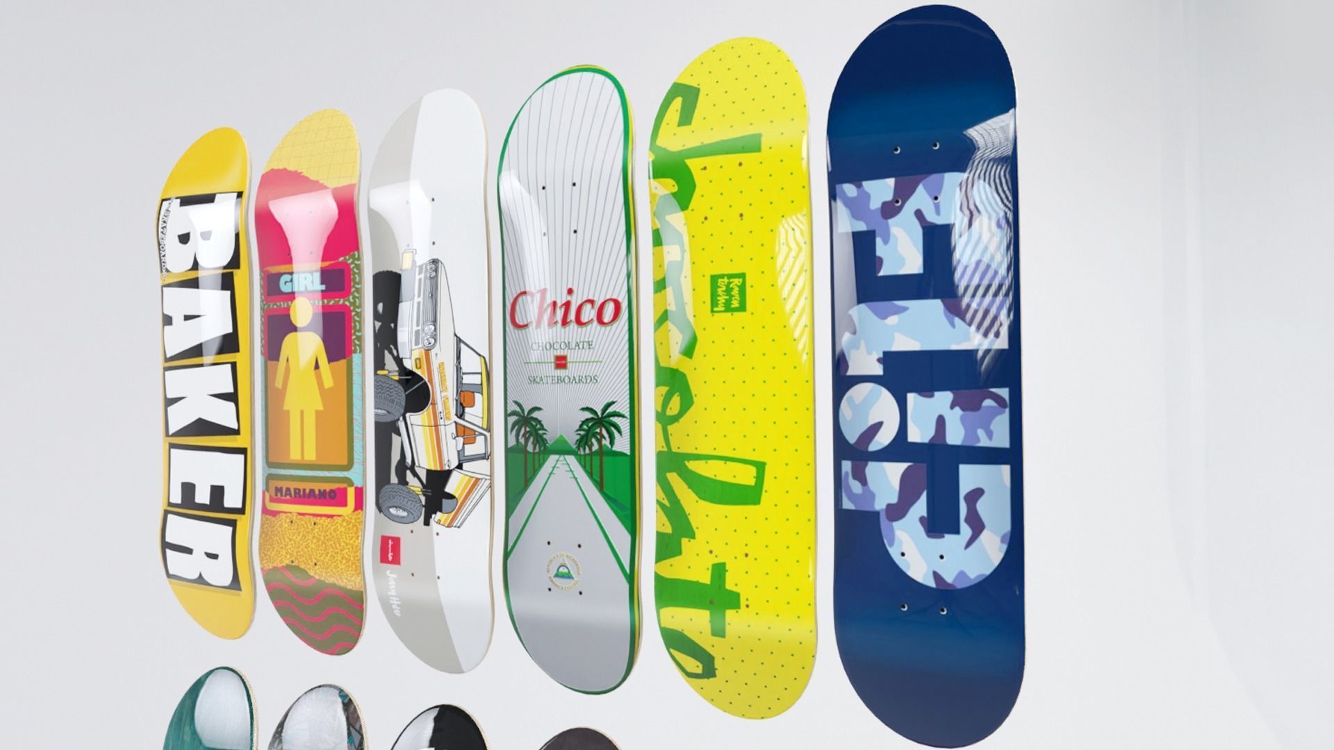 Skate Decks Low-poly 3D model_4