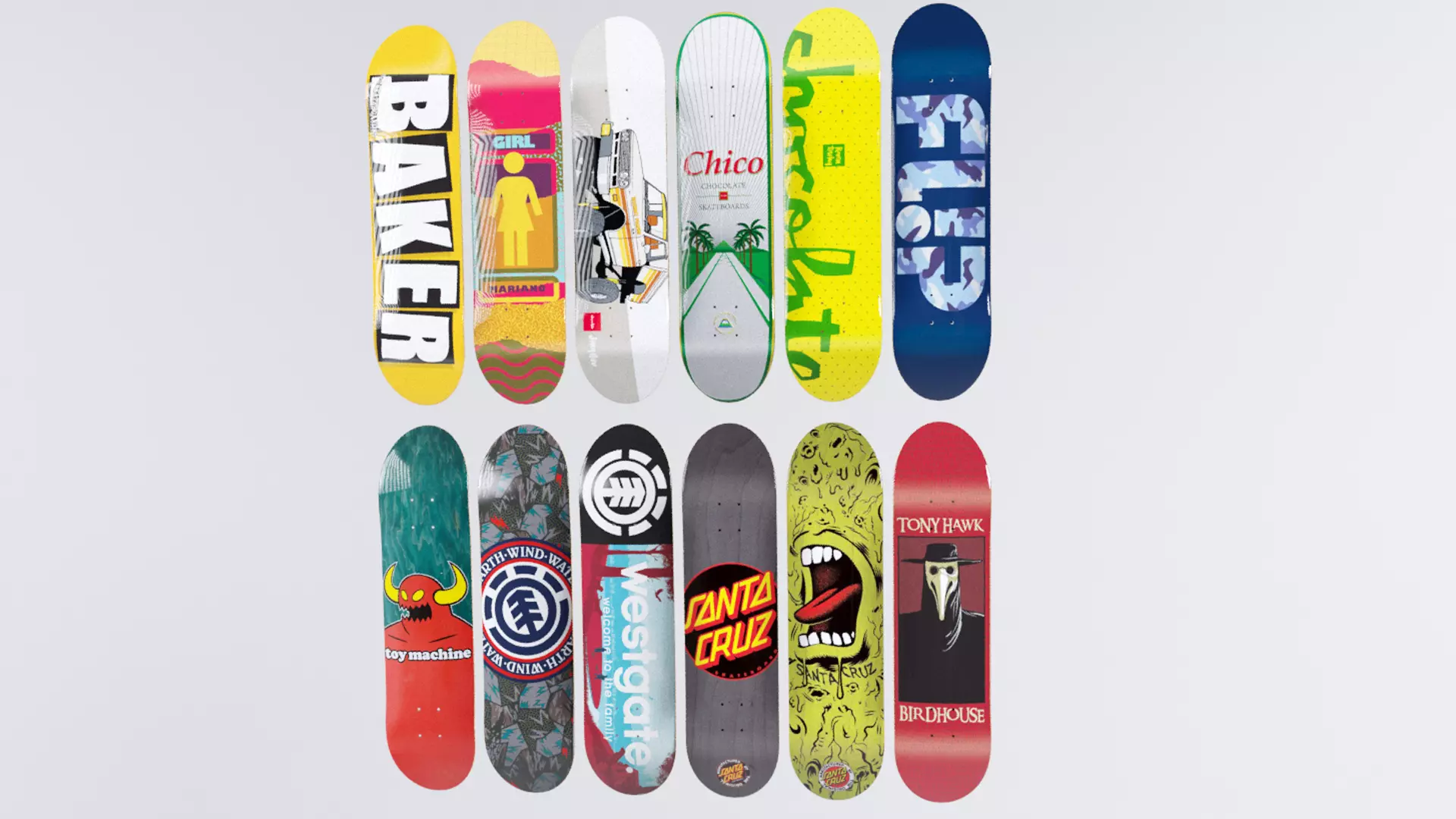 Skate Decks Low-poly 3D model_0