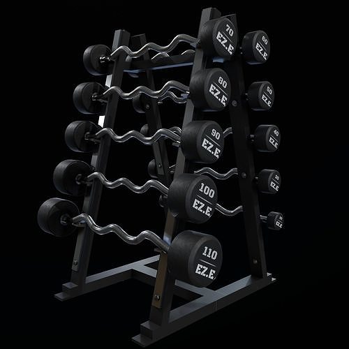 Curl Barbell Set 3D model