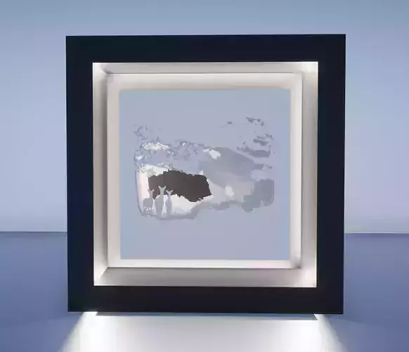 Deer Scene Lit Frame 3D print model