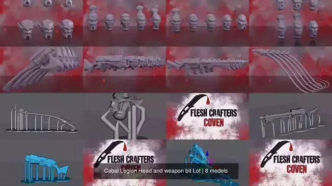 Cabal Legion Head and weapon bit Lot