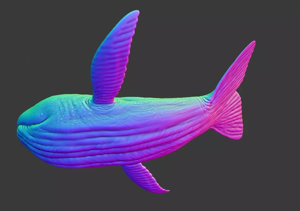 Whale High and Low poly FBX Low-poly 3D model_0