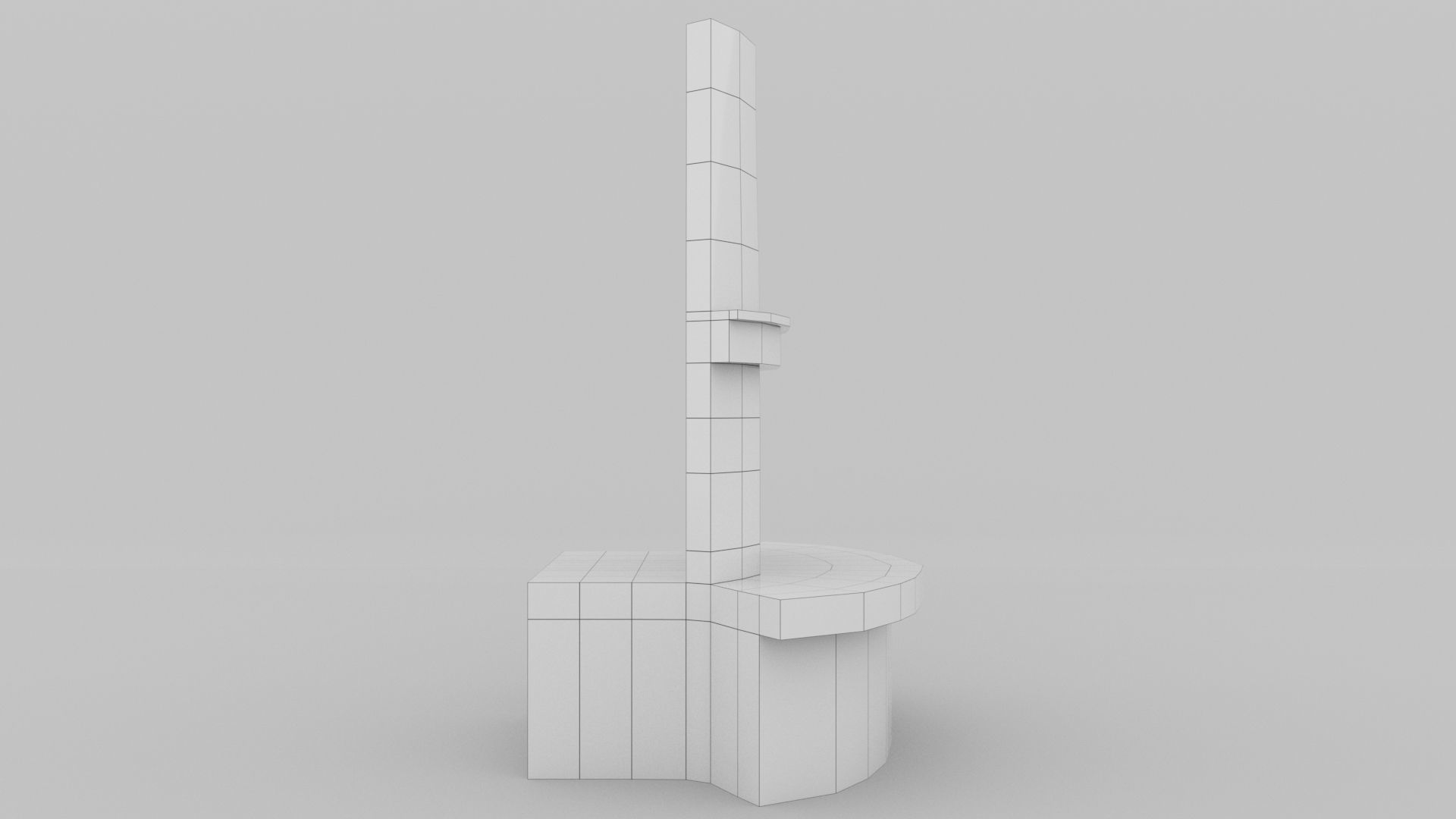 Stone Chimney Low-poly 3D model_7