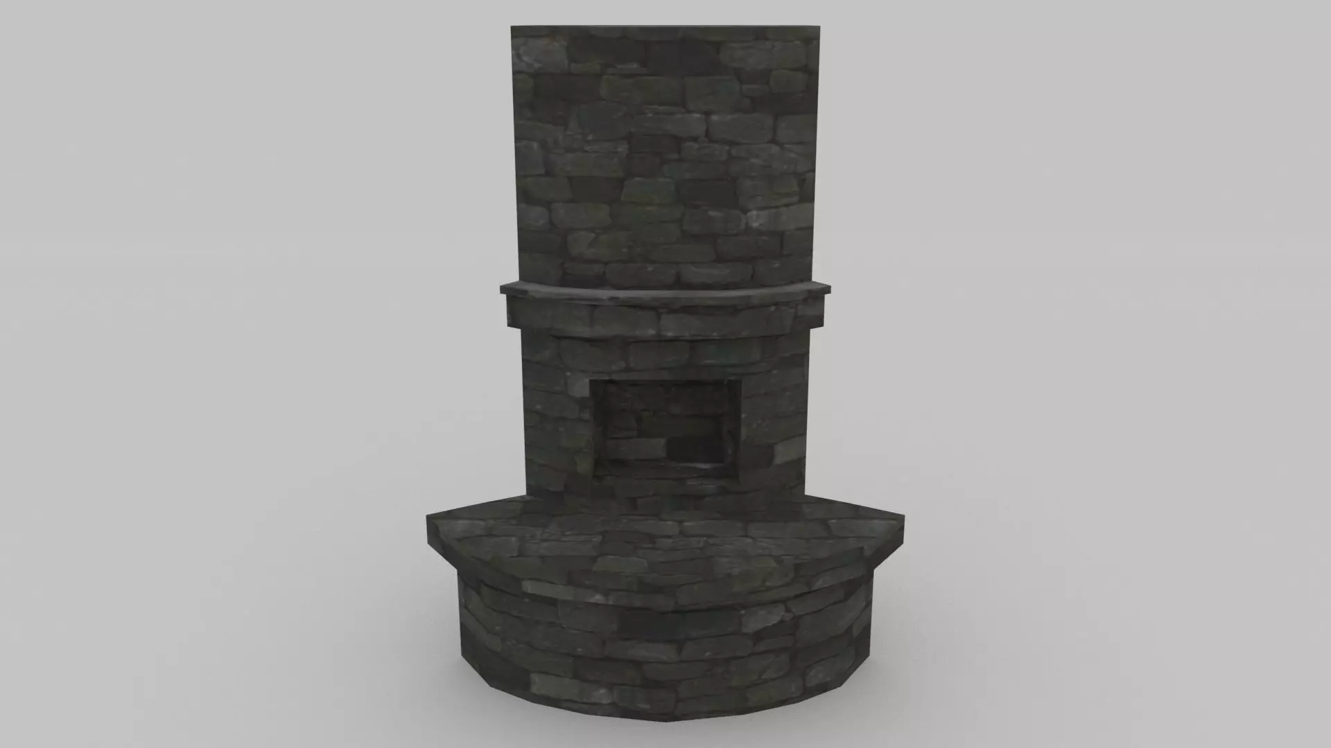 Stone Chimney Low-poly 3D model_0