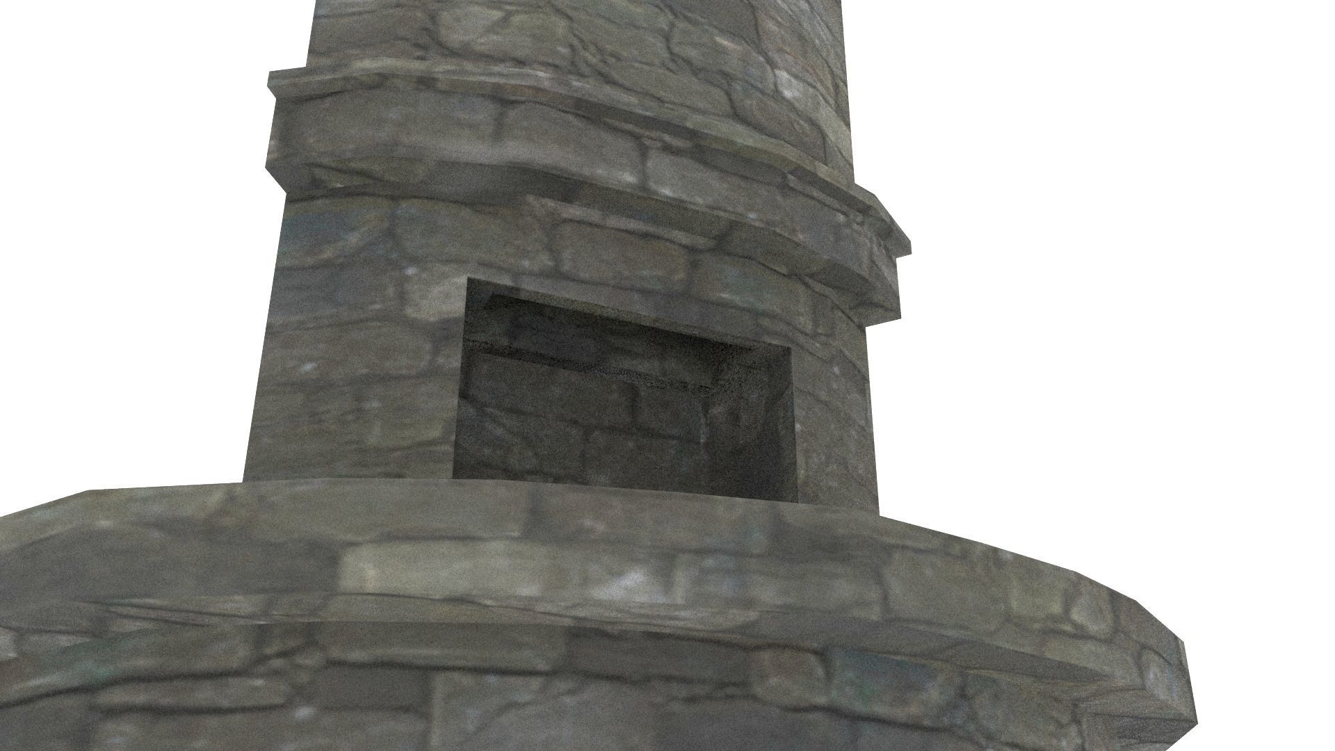 Stone Chimney Low-poly 3D model_5