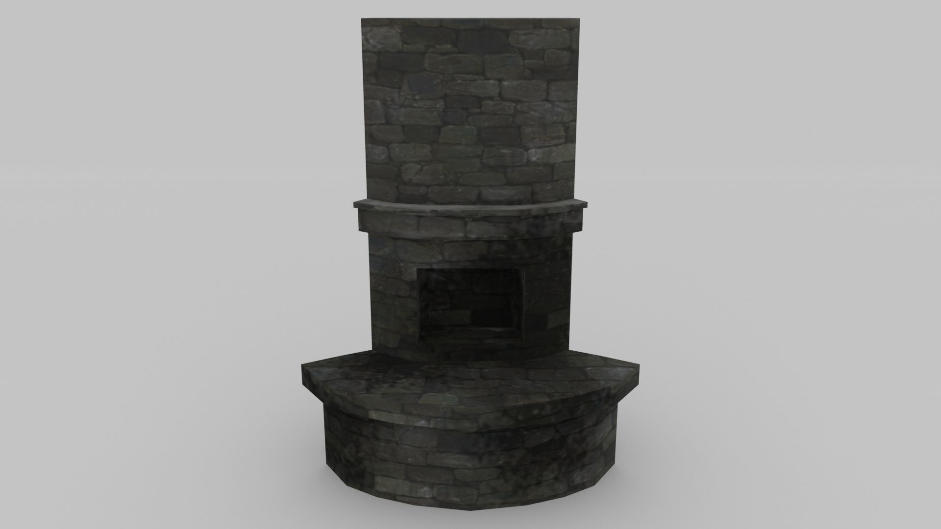 Stone Chimney Low-poly 3D model_10