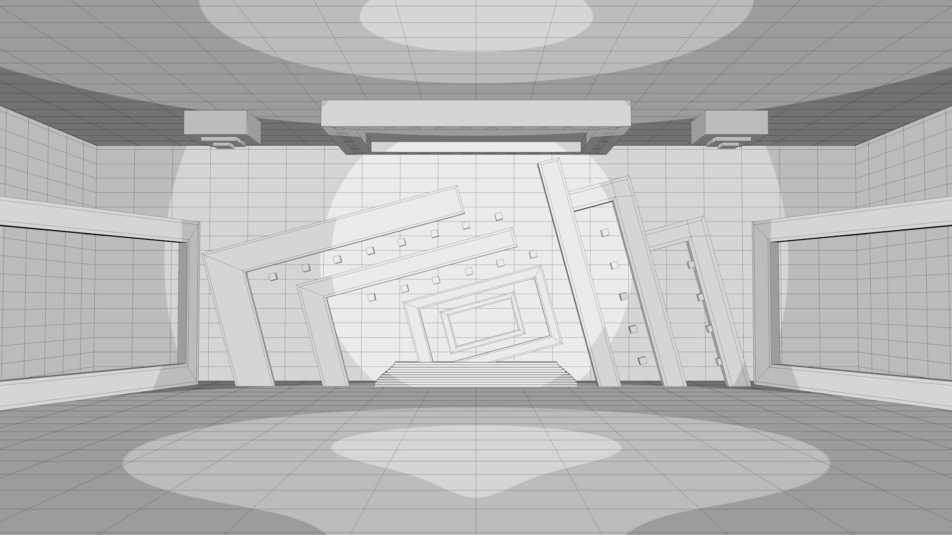 colorful virtual set  Low-poly 3D model_1