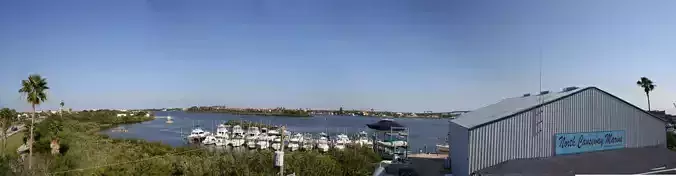 Kitchen boat docked at marina in florida