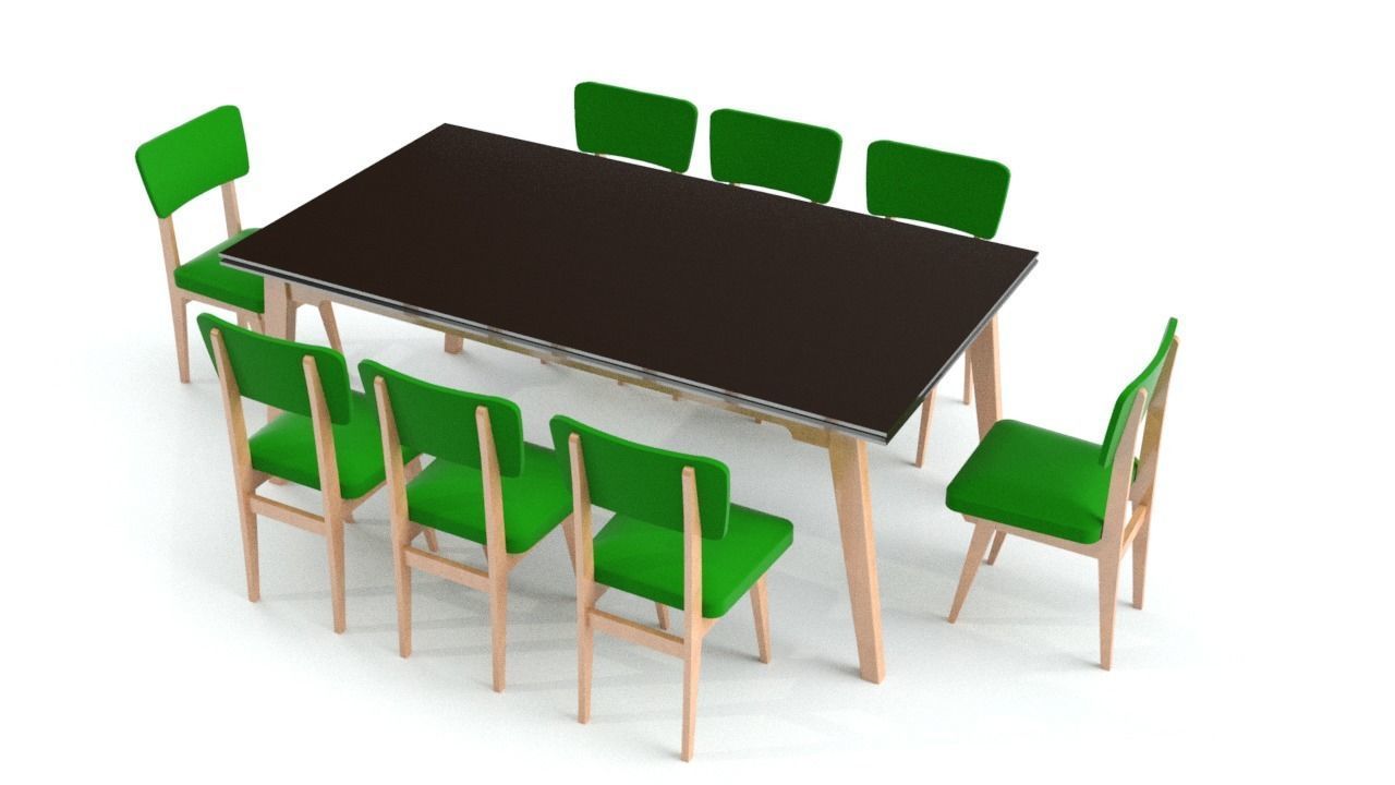 Table chair 3D model_1