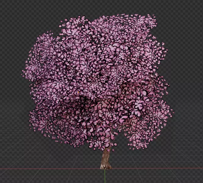 Sakura cherry blossom tree Low Poly Low-poly 3D model_0