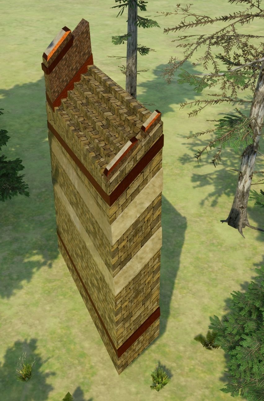 Fantasy medieval BigWall Collection 01 Free low-poly 3D model_10