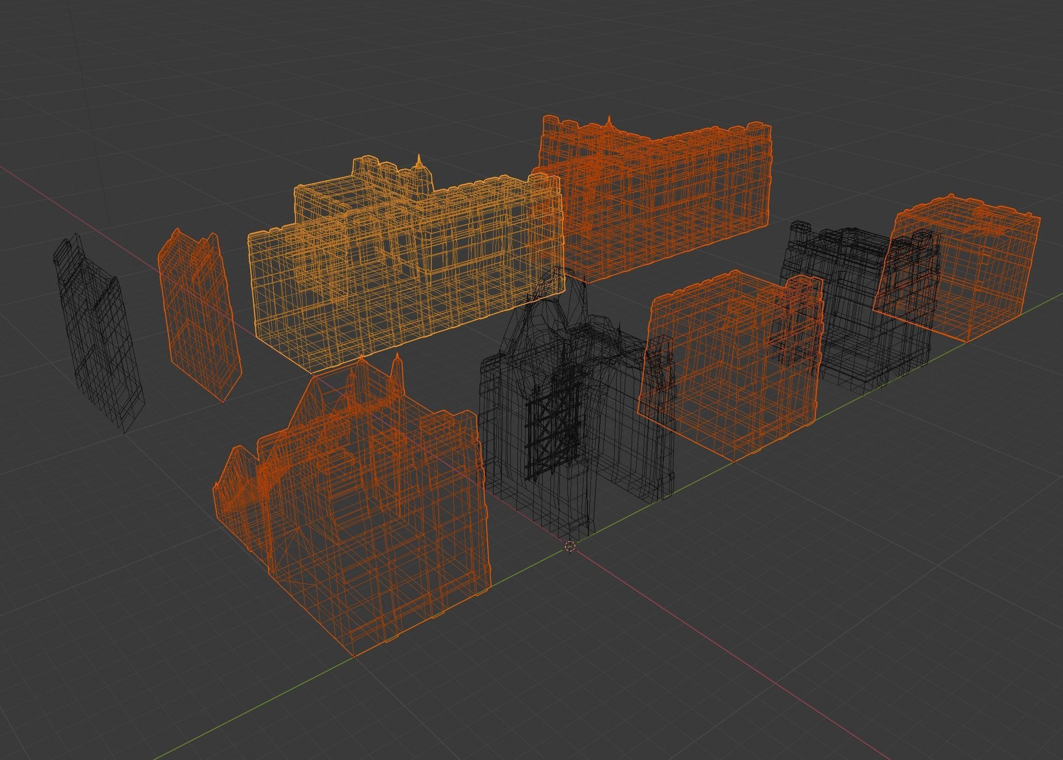 Fantasy medieval BigWall Collection 01 Free low-poly 3D model_11