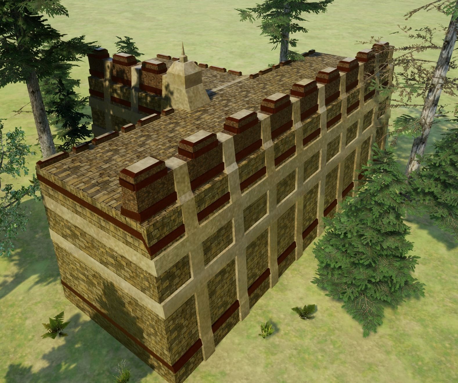 Fantasy medieval BigWall Collection 01 Free low-poly 3D model_8