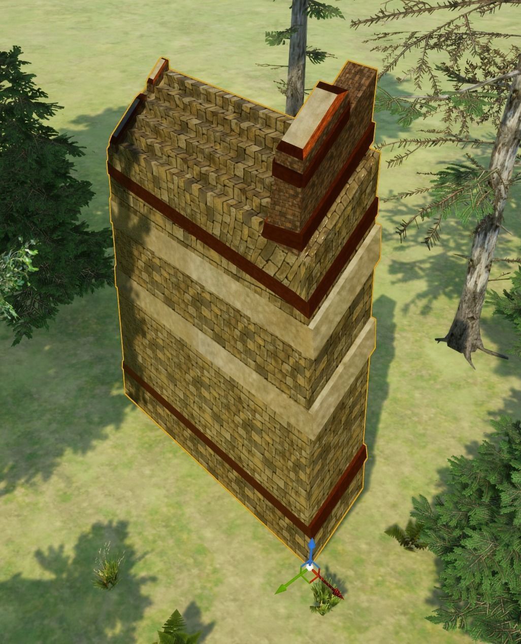 Fantasy medieval BigWall Collection 01 Free low-poly 3D model_9