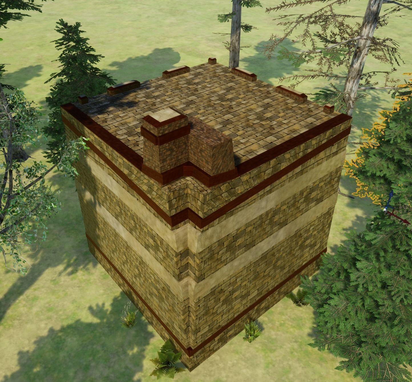 Fantasy medieval BigWall Collection 01 Free low-poly 3D model_4