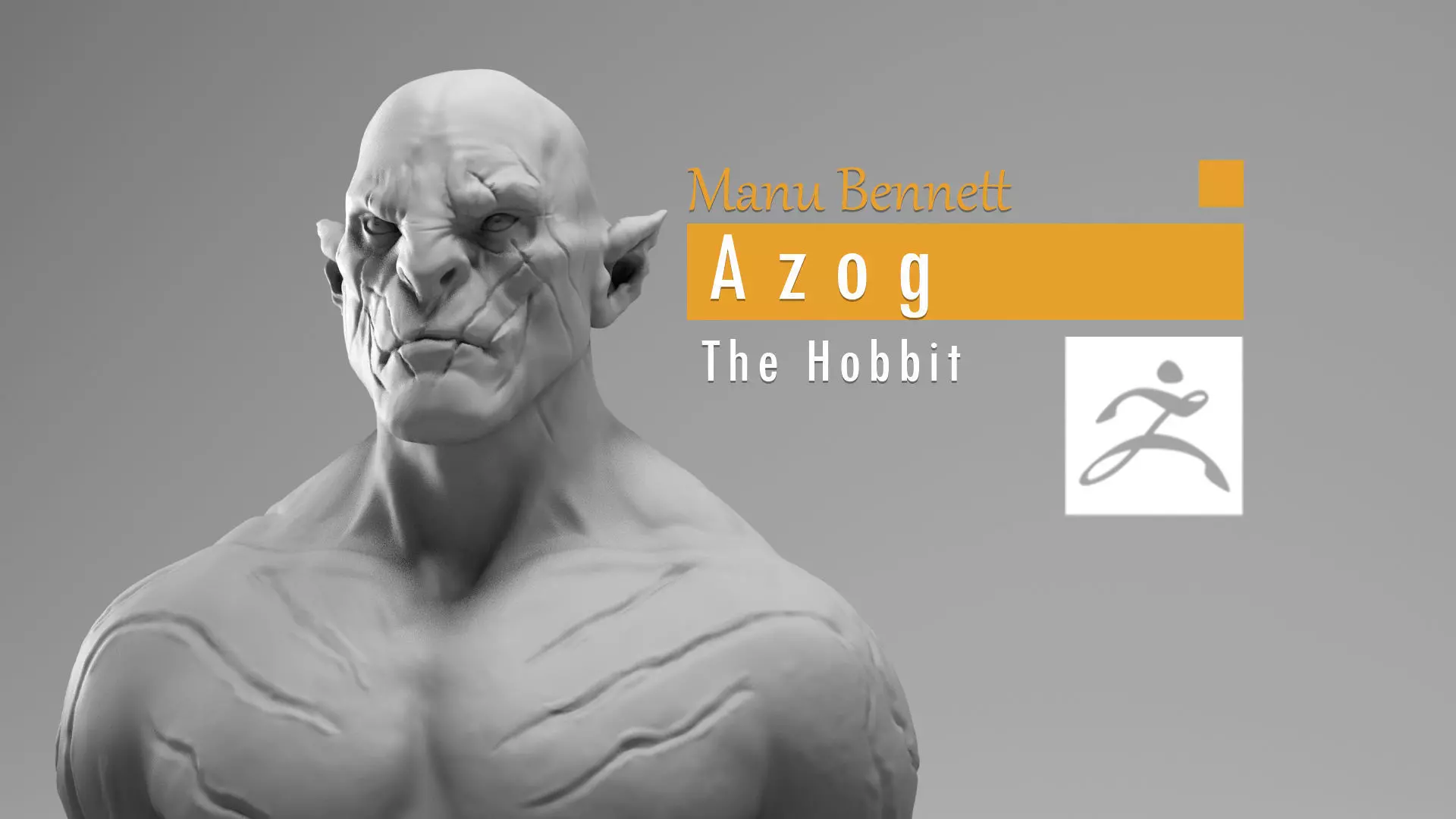 Manu Bennett - Azog the defiler - The Hobbit 3D print model_0