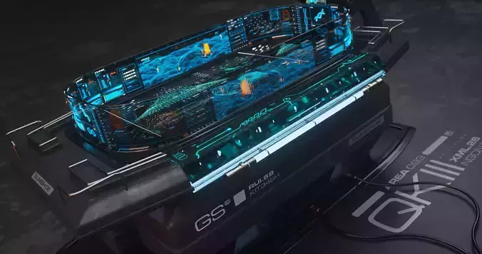Holographic Scifi Table - C4D- Octane 3D model