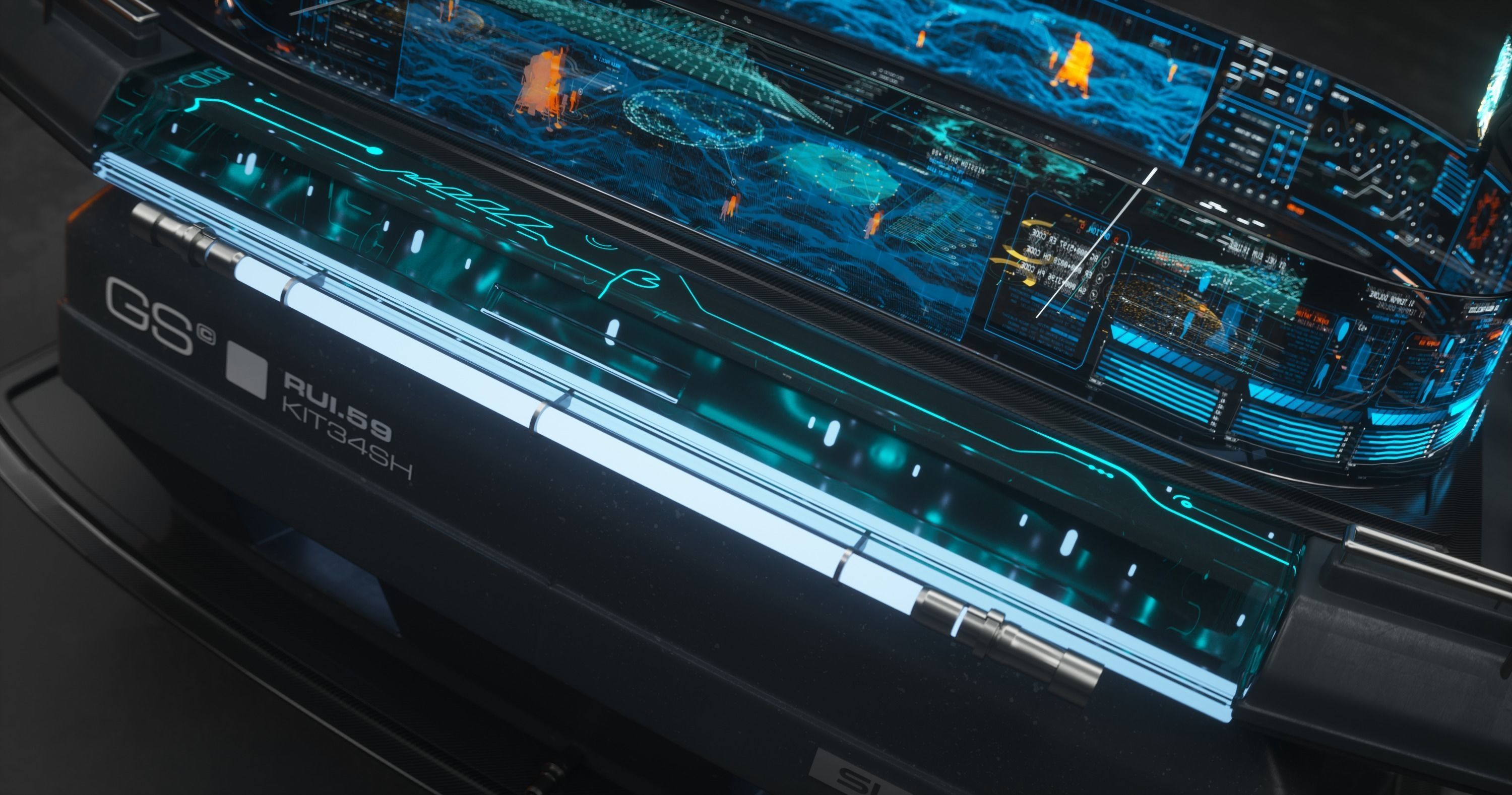 Holographic Scifi Table - C4D- Octane 3D model_1